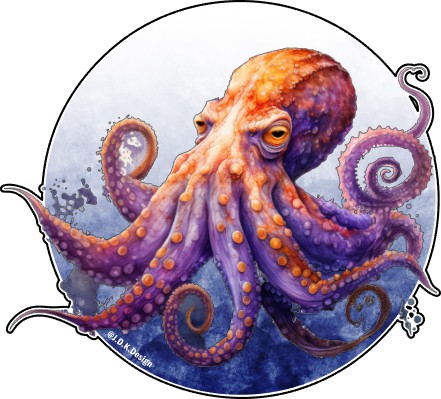 Octopus - Purple and Orange